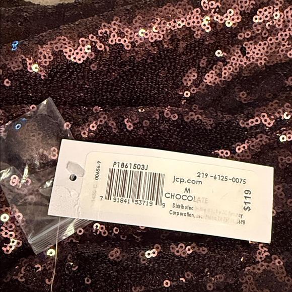 Chocolate Shimmering Sequin Blazer - Picture 4 of 5
